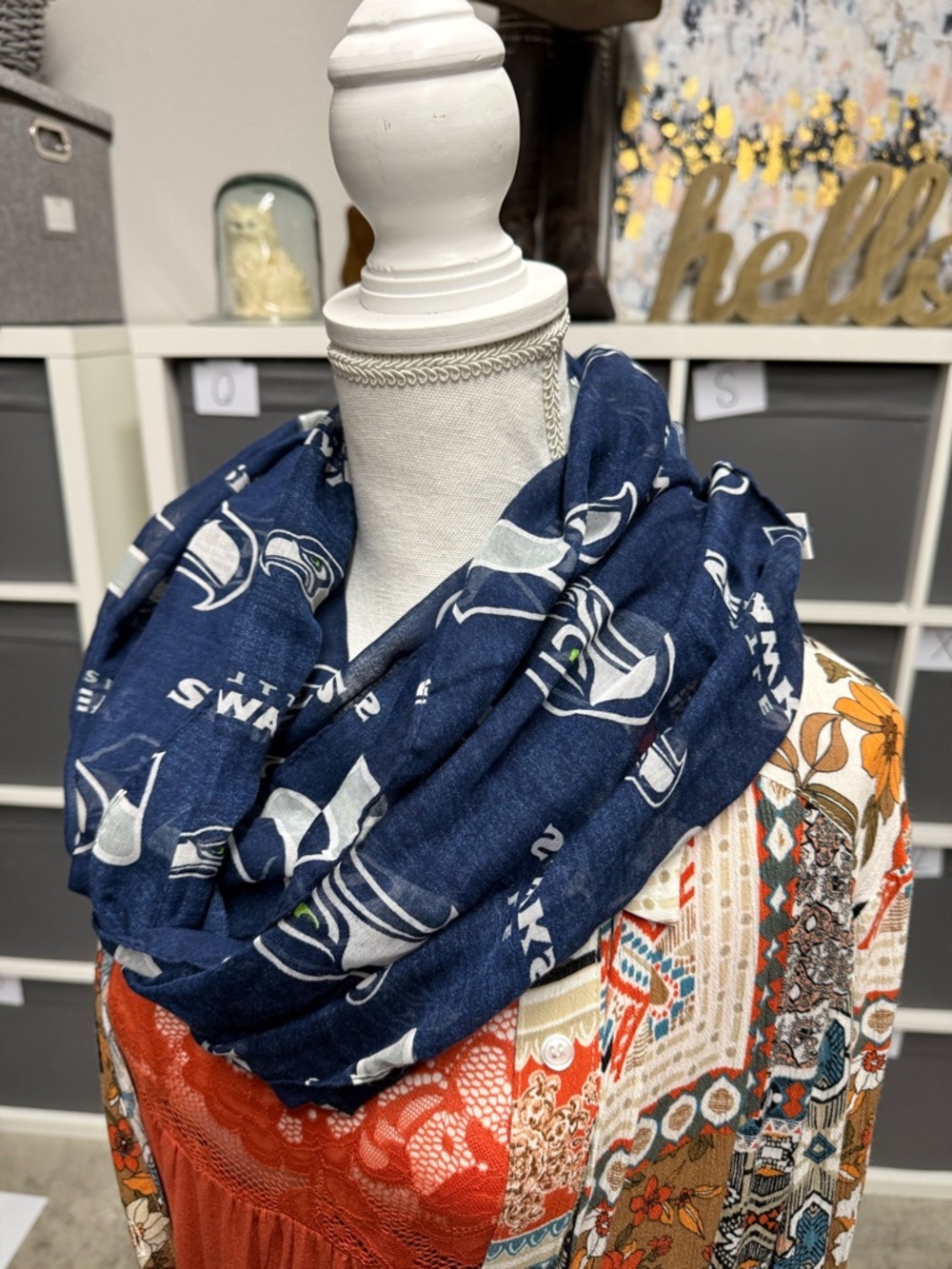Navy Seattle Seahawks Infinity Scarf